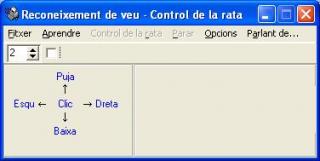 Imagen de la ventana de control de Control de la rata per veu