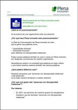 Imagen de la portada de Posicionamiento de Plena inclusión sobre Terminología