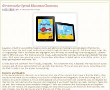 Imagen de la página del artículo iDevices in the Special Education Classroom
